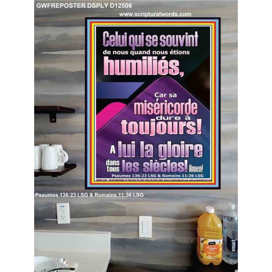 Celui qui se souvint de nous quand nous étions humiliés, Art chrétien contemporain Poster (GWFREPOSTER12506) 