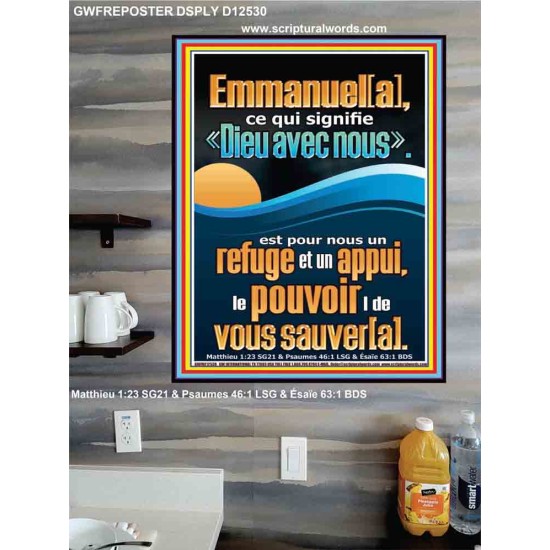 Emmanuel[a], ce qui signifie «Dieu avec nous». Chrétien vivant juste Poster (GWFREPOSTER12530) 