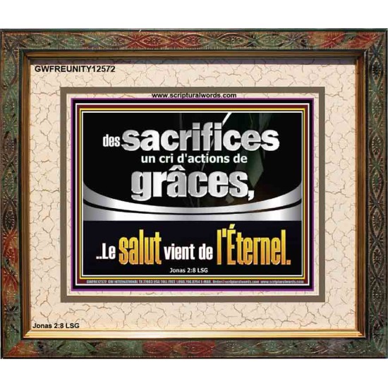 sacrifices un cri d'actions de grâces, Décoration murale personnalisée (GWFREUNITY12572) 