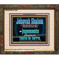 Jehovah Shalom «L'Eternel assure la paix». Oeuvre chrétienne personnalisée encadrée (GWFREUNITY12594) 