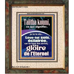 Talitha koumi, ce qui signifie:..je te le dis..Lève-toi, sois éclairée, car ta lumière arrive, Portrait d'œuvres d'art chrétiennes (GWFREUNITY11253) 