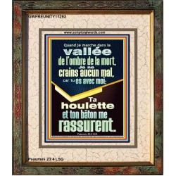 Quand je marche dans la vallée de l'ombre de la mort, Portrait de versets bibliques en ligne (GWFREUNITY11293) "20X25"