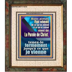 Foi vient de ce qu'on entend, et ce qu'on entend vient de La Parole de Christ Décor d'écriture de portrait (GWFREUNITY11470) 