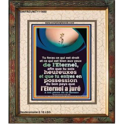 feras du qui est droit et ce qui est bien aux yeux de l'Eternel,  Portrait biblique (GWFREUNITY11480) 