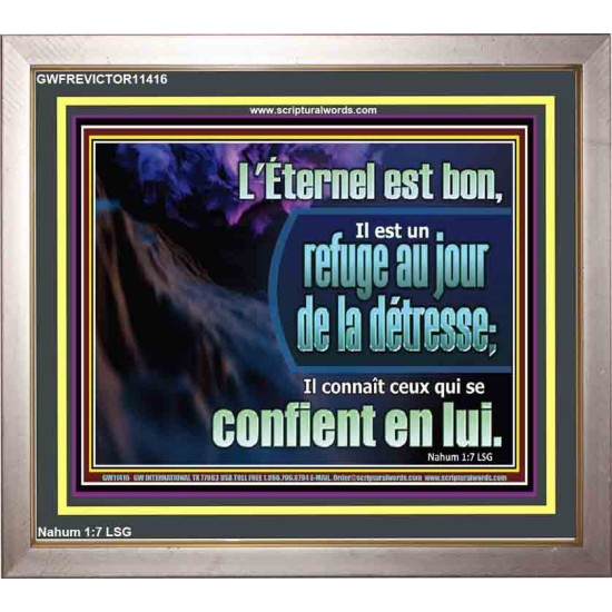 L'Éternel est un refuge au jour de la détresse. Cadre acrylique mural sanctuaire (GWFREVICTOR11416) 