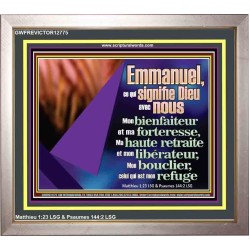Emmanuel, ce qui signifie Dieu avec nous....Mon bienfaiteur et mon libérateur. Cadre de puissance ultime (GWFREVICTOR12775) 