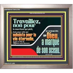 Travaillez pour ce qui dure jusqu'à la vie éternelle. Cadre acrylique chrétien juste vivant (GWFREVICTOR12785) 