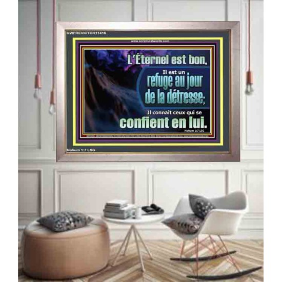 L'Éternel est un refuge au jour de la détresse. Cadre acrylique mural sanctuaire (GWFREVICTOR11416) 