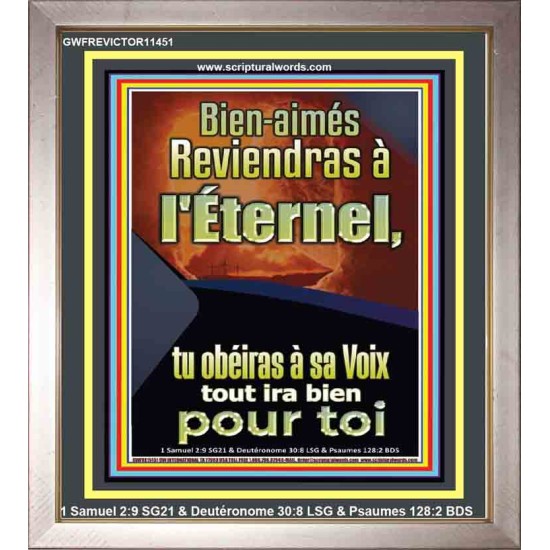 Retournez au Seigneur et obéissez à sa voix Portrait de versets bibliques pour la maison en ligne (GWFREVICTOR11451) 