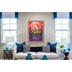 THE LORD  SHALL FIGHT FOR YOU   contemporary Christian Art Frame   (GWABIDE 153A)   