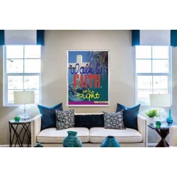 WALK BY FAITH   Inspirational Wall Art Wooden Frame   (GWABIDE 1631)   "16X24"