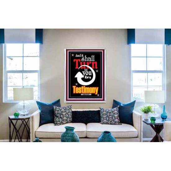 TURN TO YOU FOR A TESTIMONY   Framed Lobby Wall Decoration   (GWABIDE 3354)   