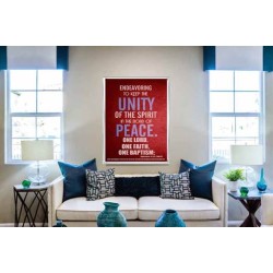 UNITY OF THE SPIRIT   Acrylic Glass Frame Scripture Art   (GWABIDE 3995)   "16X24"