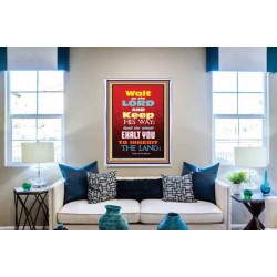 WAIT ON THE LORD   Bible Verses Wall Art Acrylic Glass Frame   (GWABIDE 6535)   "16X24"