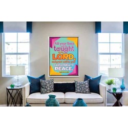 YOUR CHILDREN SHALL BE TAUGHT BY THE LORD   Modern Christian Wall Dcor   (GWABIDE 6841)   "16X24"