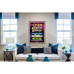 THE LORD WILL GIVE GRACE AND GLORY   Inspirational Bible Verses Framed   (GWABIDE 8681)   
