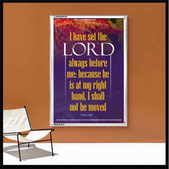 THE LORD IS AT MY RIGHT HAND   Framed Bible Verse   (GWABIDE 108)   