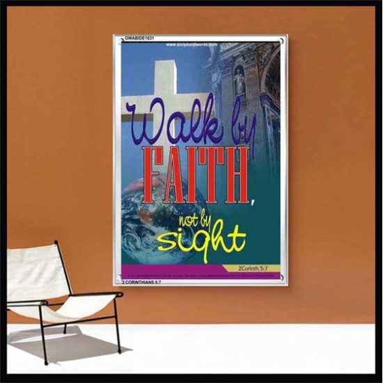 WALK BY FAITH   Inspirational Wall Art Wooden Frame   (GWABIDE 1631)   