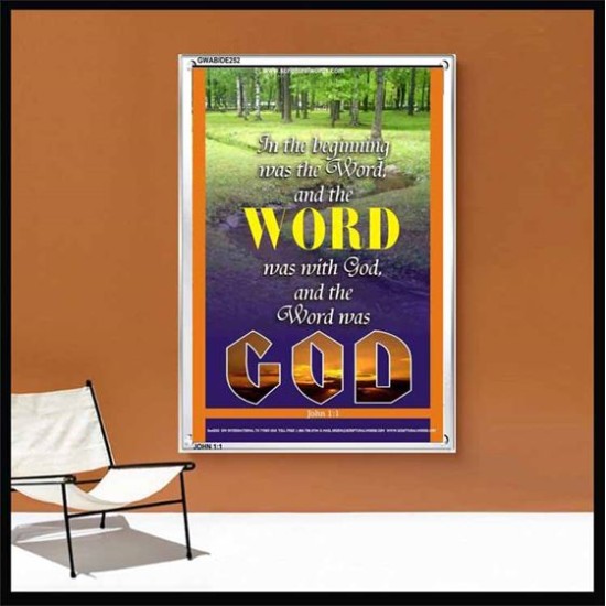 THE WORD WAS GOD   Inspirational Wall Art Wooden Frame   (GWABIDE 252)   