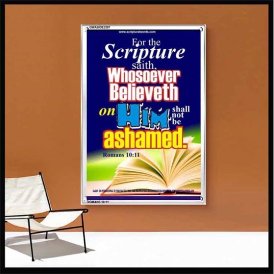 WHOSOEVER BELIEVETH   Acrylic Glass Frame Scripture Art   (GWABIDE 3297)   