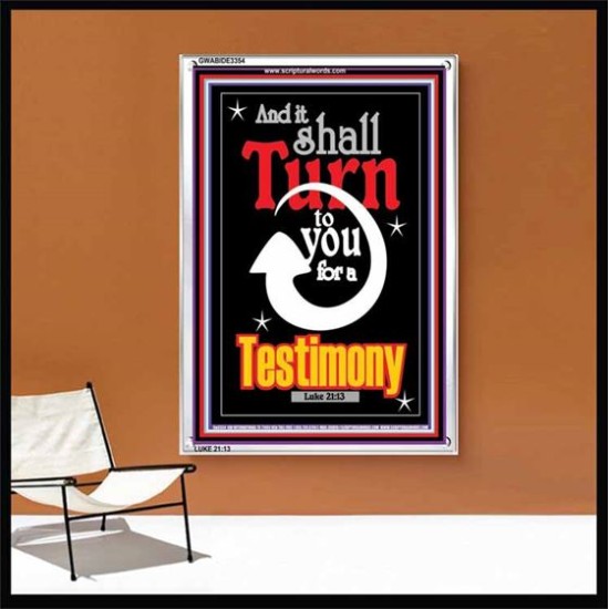 TURN TO YOU FOR A TESTIMONY   Framed Lobby Wall Decoration   (GWABIDE 3354)   