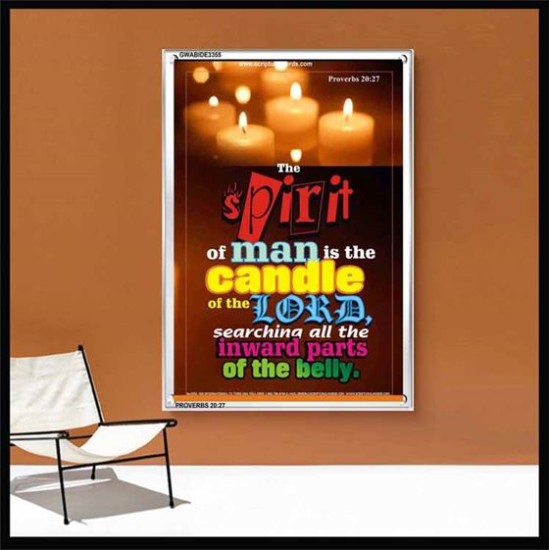 THE SPIRIT OF MAN IS THE CANDLE OF THE LORD   Framed Hallway Wall Decoration   (GWABIDE 3355)   