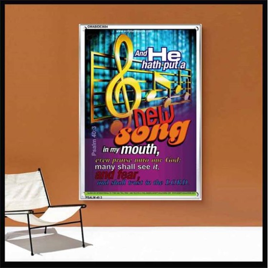A NEW SONG IN MY MOUTH   Framed Office Wall Decoration   (GWABIDE 3684)   