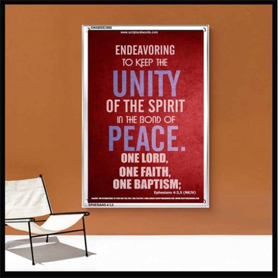 UNITY OF THE SPIRIT   Acrylic Glass Frame Scripture Art   (GWABIDE 3995)   