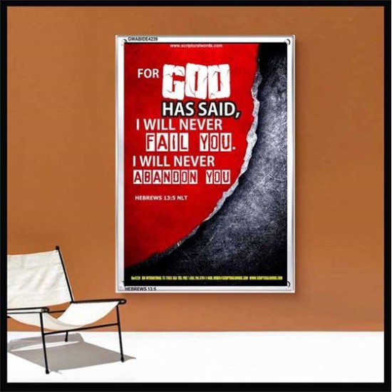 WILL NEVER FAIL YOU   Framed Scripture Dcor   (GWABIDE 4239)   