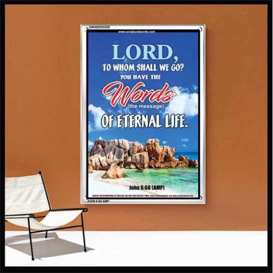 WORDS OF ETERNAL LIFE   Biblical Art Acrylic Glass Frame    (GWABIDE 6559)   
