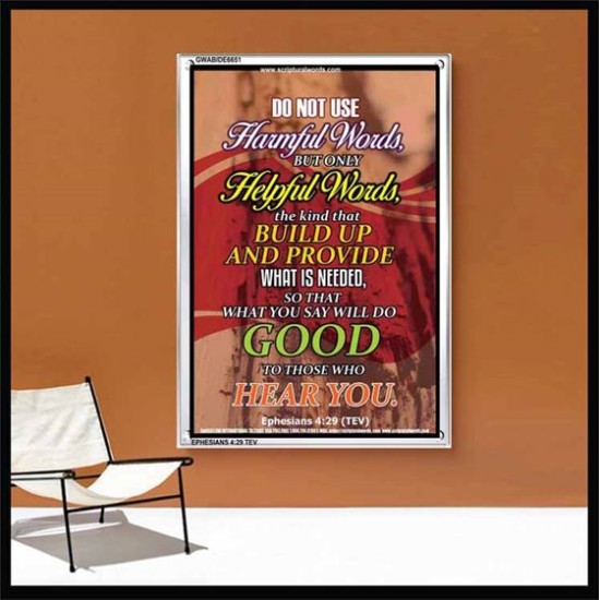 WATCH YOUR WORDS   Bible Scriptures on Love Acrylic Glass Frame   (GWABIDE 6651)   