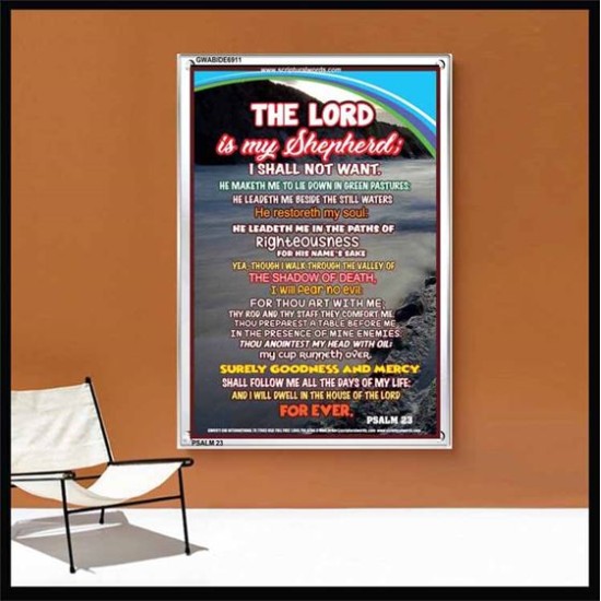 THE LORD IS MY SHEPHERD   Scripture Art Acrylic Glass Frame   (GWABIDE 6911)   