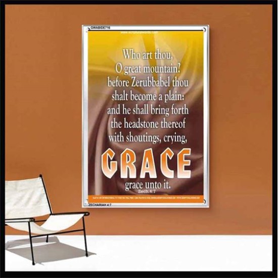 WHO ART THOU O GREAT MOUNTAIN   Bible Verse Frame Online   (GWABIDE 716)   