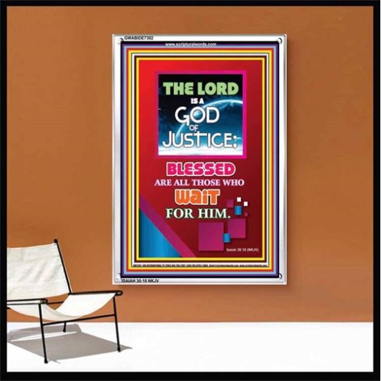 THE LORD IS A GOD OF JUSTICE   Contemporary Christian Wall Art   (GWABIDE 7302)   