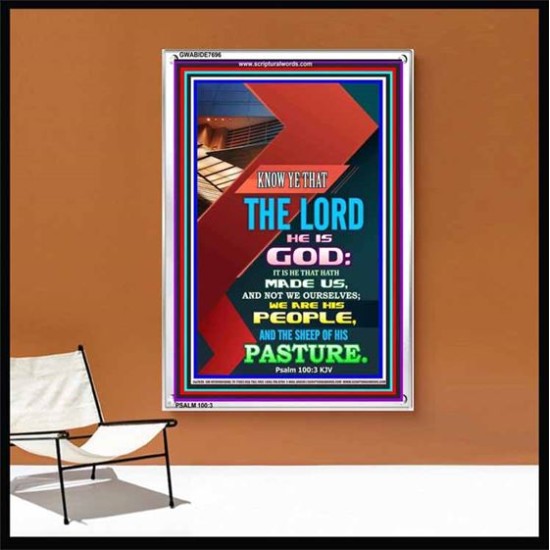 THE LORD HE IS GOD   Framed Office Wall Decoration   (GWABIDE 7696)   