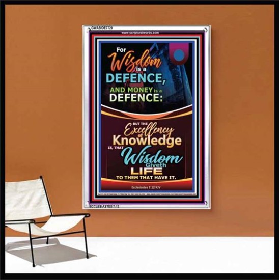 WISDOM A DEFENCE   Bible Verses Framed for Home   (GWABIDE 7729)   