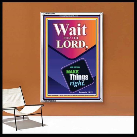 WAIT FOR THE LORD   Framed Scriptural Dcor   (GWABIDE 8069)   