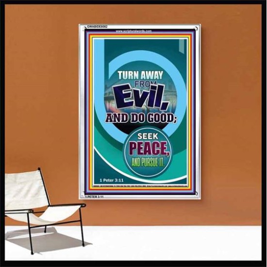 TURN AWAY FROM EVIL   Encouraging Bible Verses Framed   (GWABIDE 8082)   