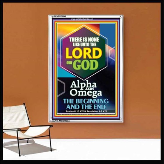 ALPHA AND OMEGA BEGINNING AND THE END   Framed Sitting Room Wall Decoration   (GWABIDE 8649)   
