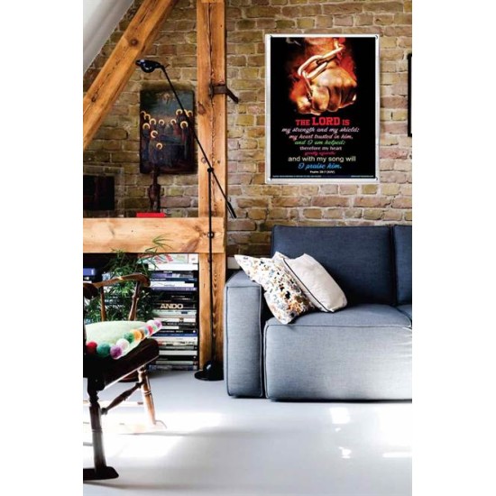 WITH MY SONG WILL I PRAISE HIM   Framed Sitting Room Wall Decoration   (GWABIDE 4538)   