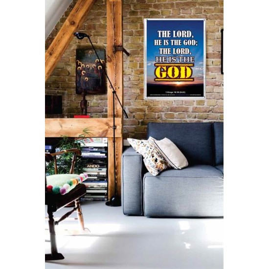 THE LORD HE IS THE GOD   Framed Restroom Wall Decoration   (GWABIDE 6378)   