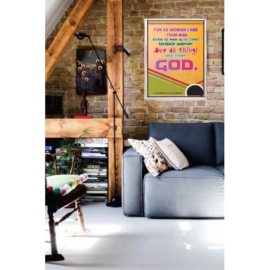 ALL THINGS ARE FROM GOD   Scriptural Portrait Wooden Frame   (GWABIDE 6882)   