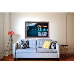 WITH ALL YOUR HEART   Framed Religious Wall Art    (GWABIDE8846L)   "24X16"