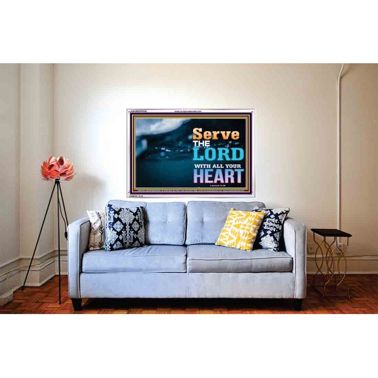 WITH ALL YOUR HEART   Framed Religious Wall Art    (GWABIDE8846L)   