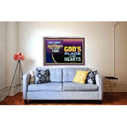WHAT IS GOD'S PLACE IN YOUR HEART   Large Framed Scripture Wall Art   (GWABIDE9379)   