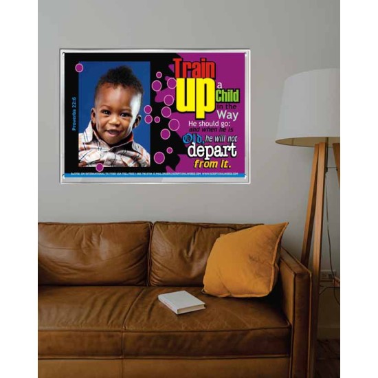 TRAIN UP A CHILD   Large Framed Scriptural Wall Art   (GWABIDE3756)   