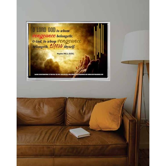 VENGEANCE BELONGS TO GOD   Acrylic Glass Frame Scripture Art   (GWABIDE3904)   