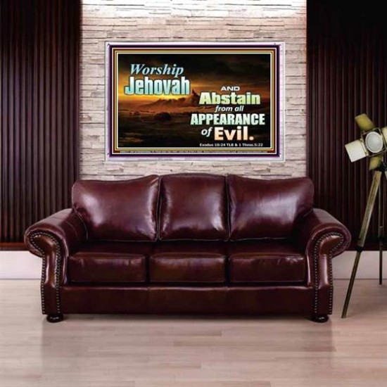 WORSHIP JEHOVAH   Large Frame Scripture Wall Art   (GWABIDE8277)   