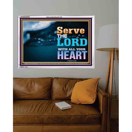 WITH ALL YOUR HEART   Framed Religious Wall Art    (GWABIDE8846L)   