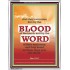 OVERCOME BY THE BLOOD OF THE LAMB   Large Frame Scripture Wall Art   (GWABIDE 025)   "16X24"